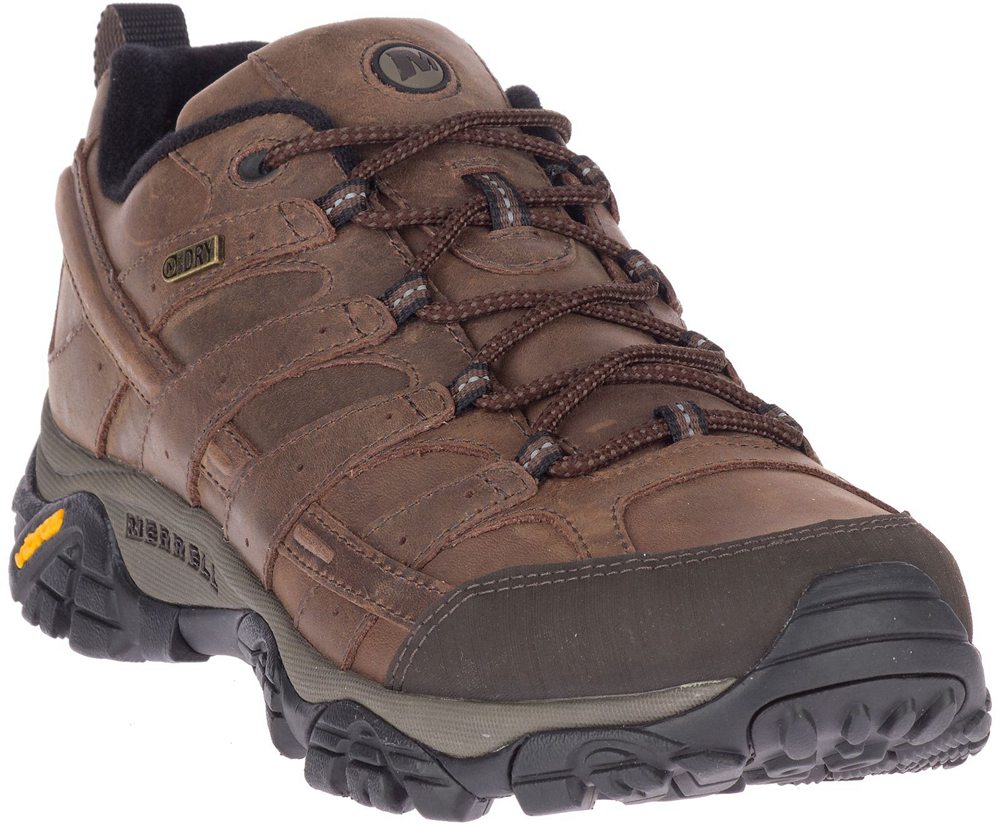 Buty Trekkingowe Merrell Męskie Brązowe - Moab 2 Prime Waterproof Wide Width - 951208-GXL